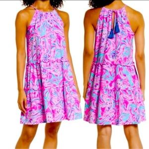 Lilly Pulitzer Pink and Blue Halter Dress